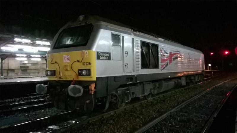 67026: Finished on drag duty for the day, at Carlisle Photo of 67026