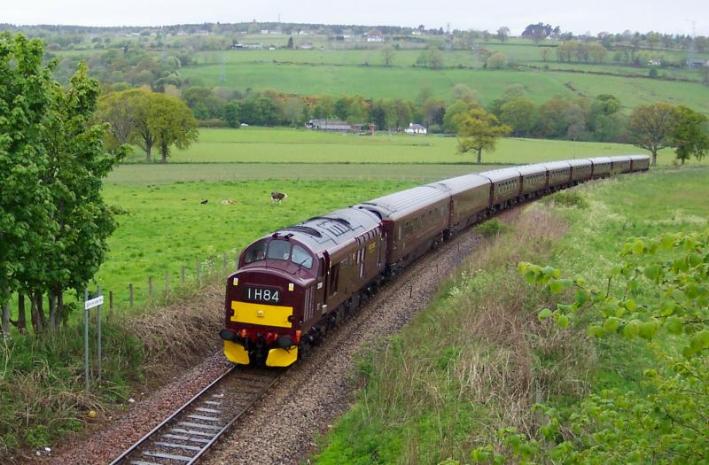 37261 on Royal Scotsman: 19th May 2005 - approaching Beauly on it's return from Kyle, a dreich day. This is four days earlier than my Photo of 37261 on Royal Scotsman