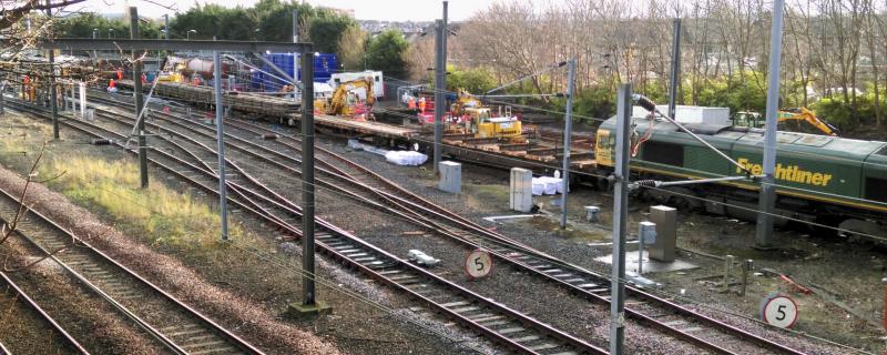 Craigentinny Sidings: Materials being delivered 18 December 2015 Photo of Craigentinny Sidings