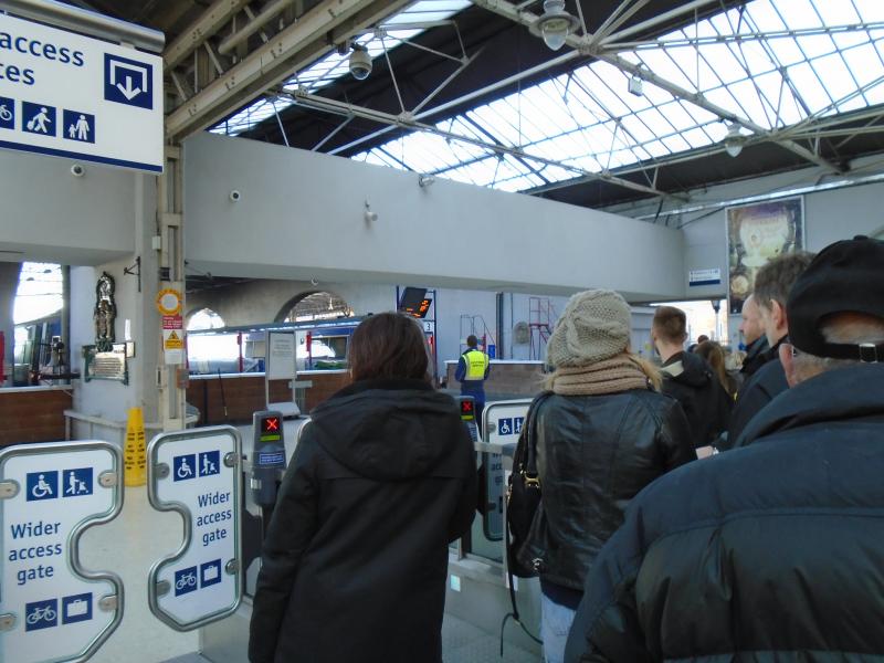Customer service in Inverness: Waiting to get on the train. Photo of Customer service in Inverness