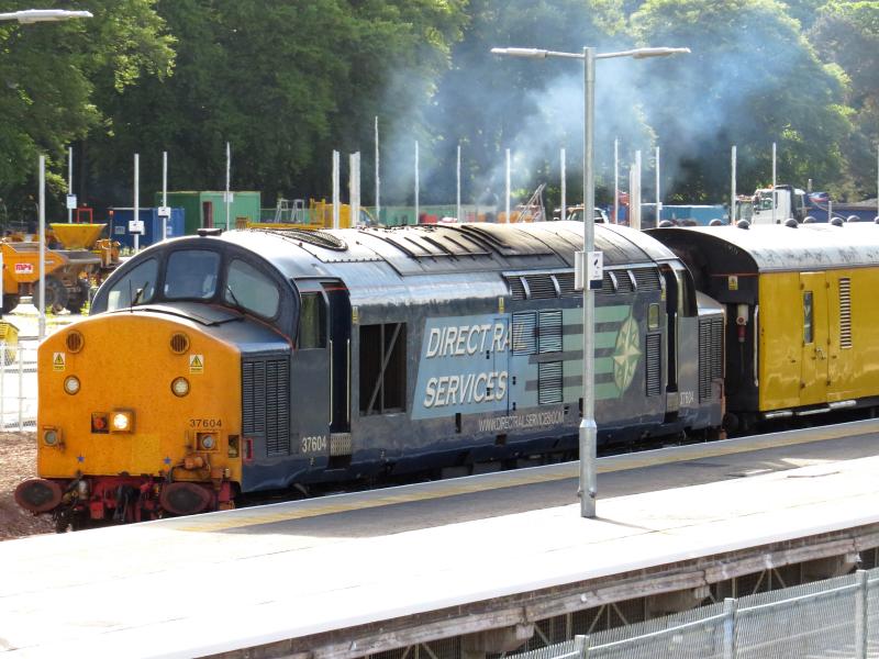 37604,Tweedbank 7/6/15: DRS Hauled network rail test train Photo of 37604,Tweedbank 7/6/15