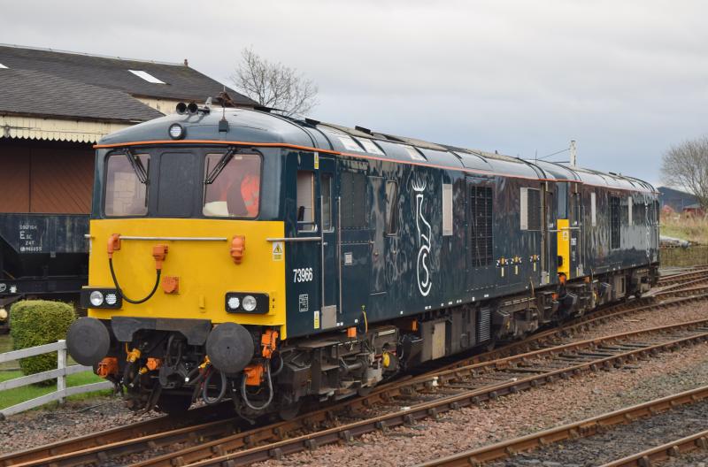 73966+73967 at Bo'ness: Waiting to work the 13:30 to Manuel on 2 January 2016 Photo of 73966+73967 at Bo'ness
