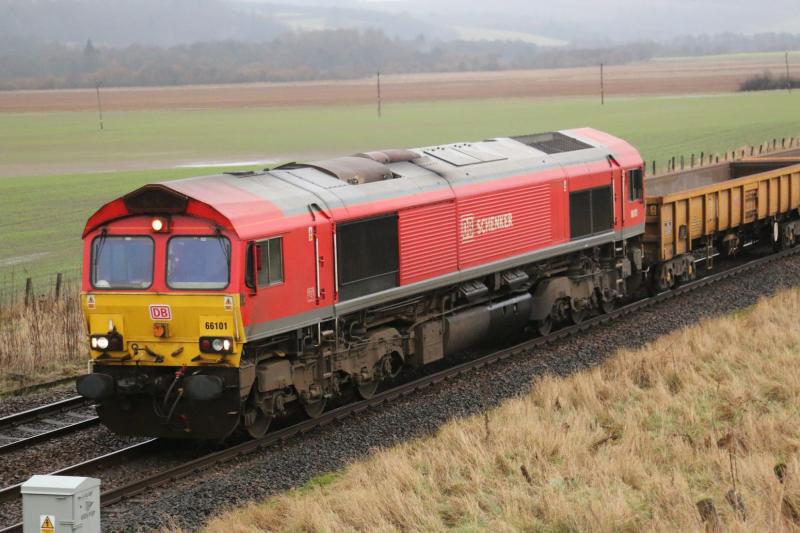 6K21 Montrose to Mossend: 66101 leading forteviot Photo of 6K21 Montrose to Mossend