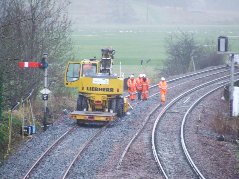 Track Work at Cupar on 07 Feb 2016: Track Work at Cupar on 07 Feb 2016 Photo of Track Work at Cupar on 07 Feb 2016