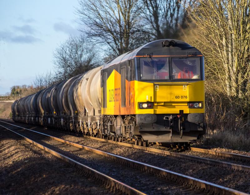 60076: 60076 with cement for Aberdeen passes Forgandenny. Photo of 60076