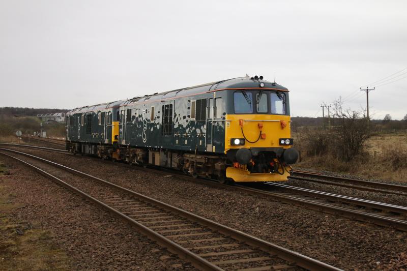 73's at Larbert Jn.: 73967+73968 0Z68 Craigentinny -- Stirling crosses Larbert Jn.2.3.16 Photo of 73's at Larbert Jn.