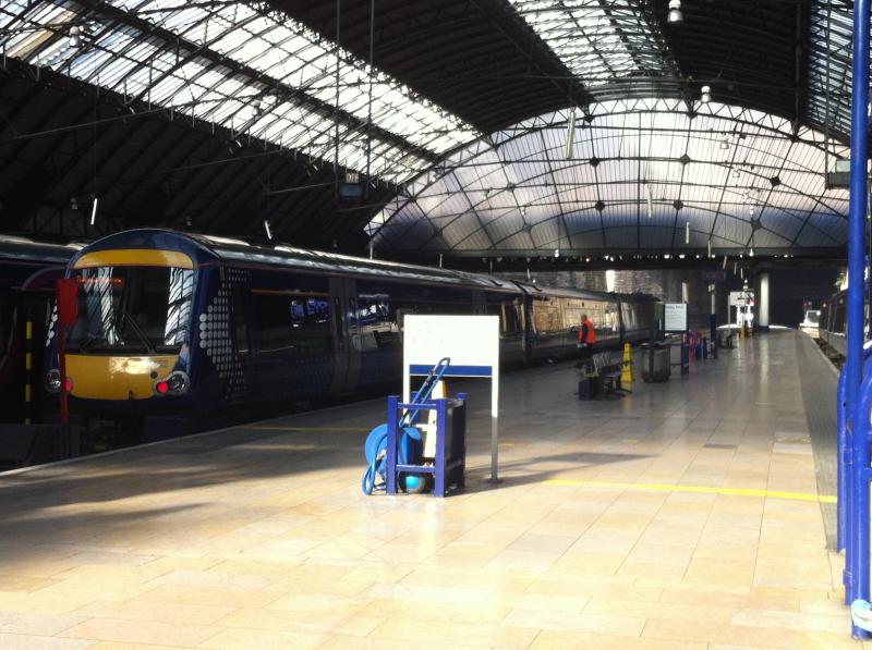 170452 at Glasgow Queen Street: Scotrail 170452 departs Glasgow Queen Street with the 1R78 14:30 service to Edinburgh Waverley on Monday 14th March 2016. Photo of 170452 at Glasgow Queen Street