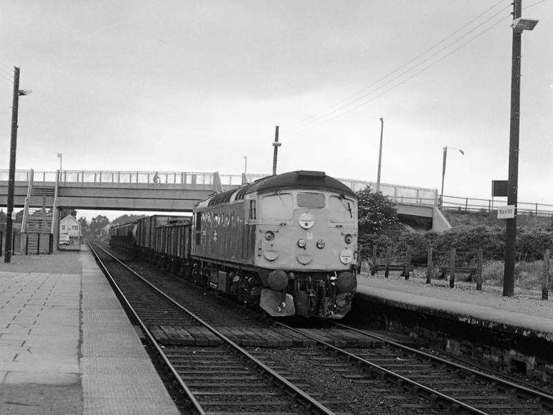 26045: 26045 hauls a south-bound freight through Muir of Ord on 4 July 1978. Photo of 26045
