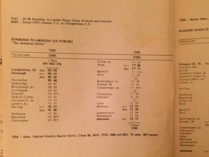 STN1: Extract from ScR Special Traffic Notice 12/12/81-18/12/81, Grampian Deltic Photo of STN1