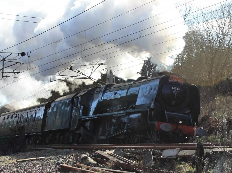 Duchess at Beattock: The Duchess attacks Beattock bank at Greskine . Photo of Duchess at Beattock