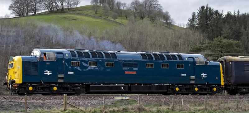 55009 SOUTH OF HERIOT 9.4.16.jpg: A CHANCE SHOT FROM THE CAR ON THE A7.
BIG TA TO ALAN FOR DOING THE DRIVING! Photo of 55009 SOUTH OF HERIOT 9.4.16.jpg