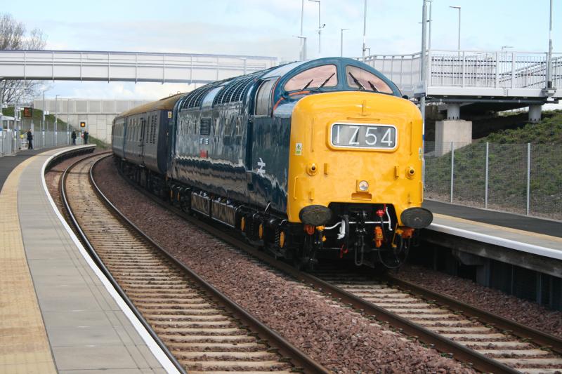 Deltic @ Shawfair: D9009 passing Shawfair Photo of Deltic @ Shawfair