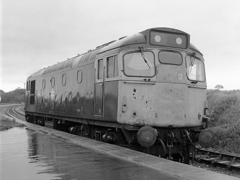 27029: 27029 sits in the rain at Stranraer Town station on 7 July 1978. Photo of 27029