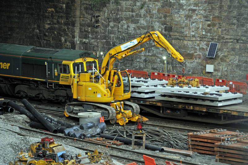 A slab/panel being removed to be positioned: TXM 4583 Photo of A slab/panel being removed to be positioned