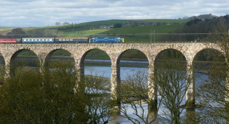 Photo of 55009 Alicydon crossing the Royal Border Bridge 9 April 2016