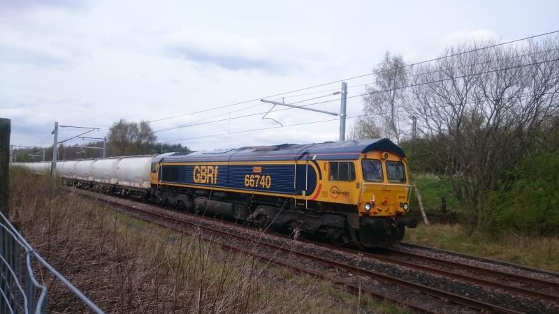 66740 on the 6E45 Ft.William to Blyth Alcans: 66740 on the 6E45 Ft.William to Blyth Alcans approaching Gartsherrie Junction (06.05.16). Photo of 66740 on the 6E45 Ft.William to Blyth Alcans