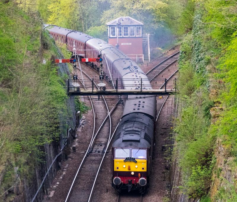 47832: 47832 TNT 47826 cross Hilton Junction with 1Z75 Tweed bank-Kyle tour this morning.
Photo of 47832