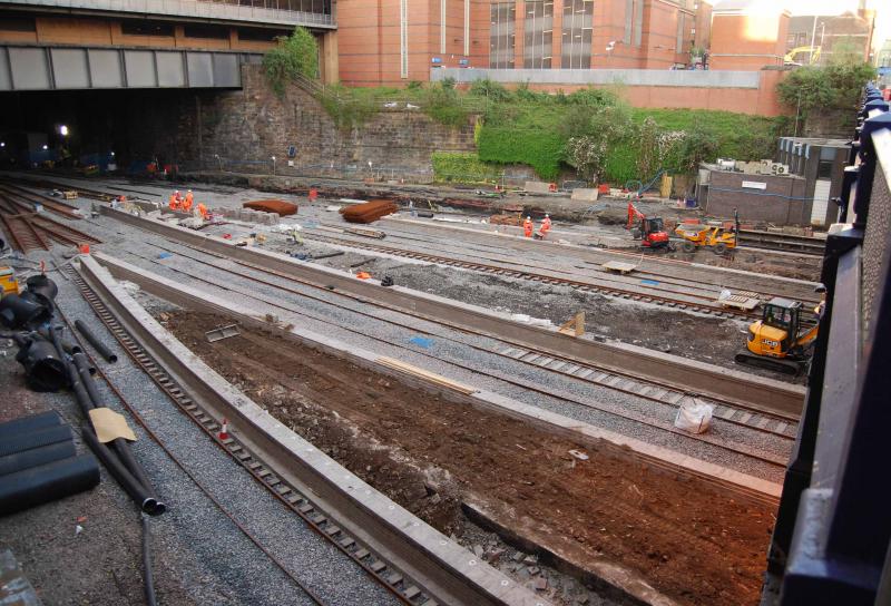 Track layout looking East: The position of the platforms can be better seen.
Personal opinion looking at the width of some of them that another track could have been laid in. Photo of Track layout looking East