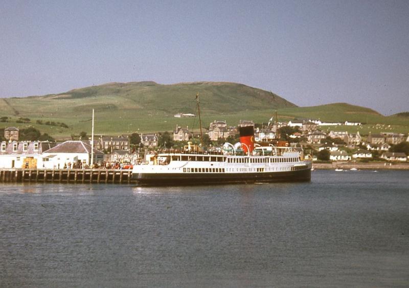 Queen Mary II at Campbeltown: Laying over on a cruise from Gourock, 12 August 1973 Photo of Queen Mary II at Campbeltown