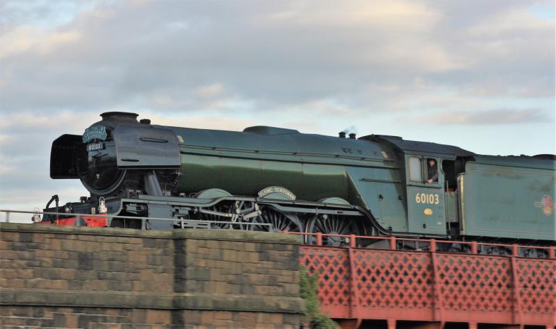 60103 Fife circle tour: Flying Scotsman crosses the Inverkeithing viaduct. Photo of 60103 Fife circle tour