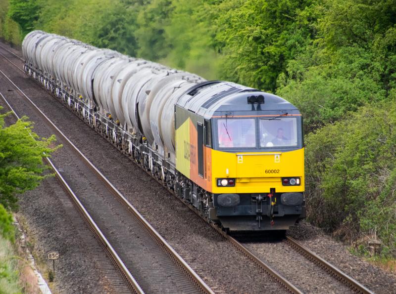 60002: 60002 passes Forgandenny with 6A65 today. Photo of 60002