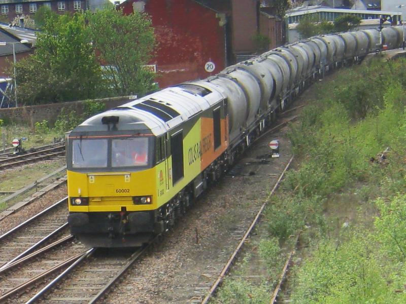 Cement at Arbroath: 60002 heads North thro Arbroath with the mornings Oxwellmains- Aberdeen cement train. Photo of Cement at Arbroath
