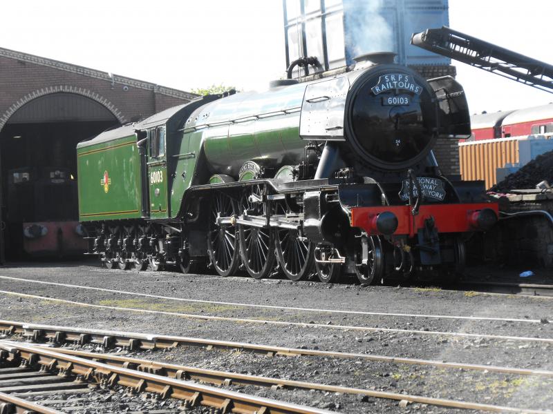 Flying Scotsman: ready to leave soon after servicing. Photo of Flying Scotsman