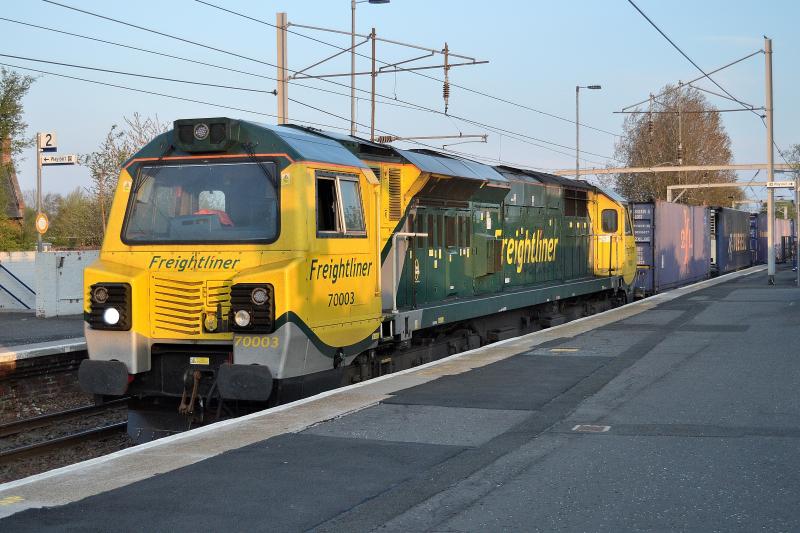 70003 at Coatbridge Central: 70003 at Coatbridge with the Daventry to Coatbridge Service on 11 May 2016 Photo of 70003 at Coatbridge Central