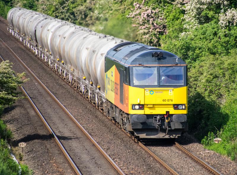 60076: 60076 DUNBAR passes Forgandenny with 6A65 on 07/06/16. Photo of 60076