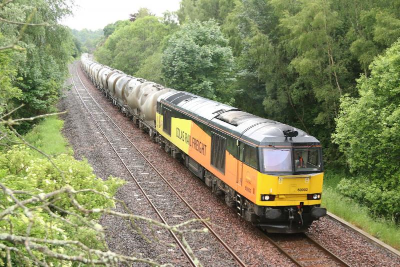 6H51 Oxwellmains - Inverness - 60002: Late running thro luncarty 0846 Photo of 6H51 Oxwellmains - Inverness - 60002