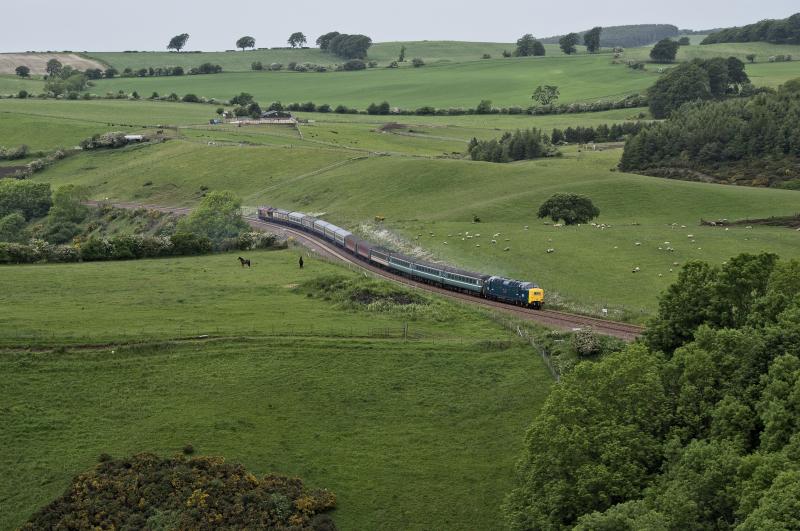 55009 WORKING FLAT OUT ON BORTHWICK BANK 18.6.16.jpg: Photo of 55009 WORKING FLAT OUT ON BORTHWICK BANK 18.6.16.jpg