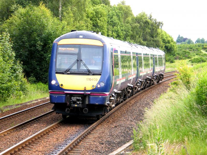 170409 @ Gleneagles - 02 July 2016: The 08.28 to Glasgow Central. Photo of 170409 @ Gleneagles - 02 July 2016