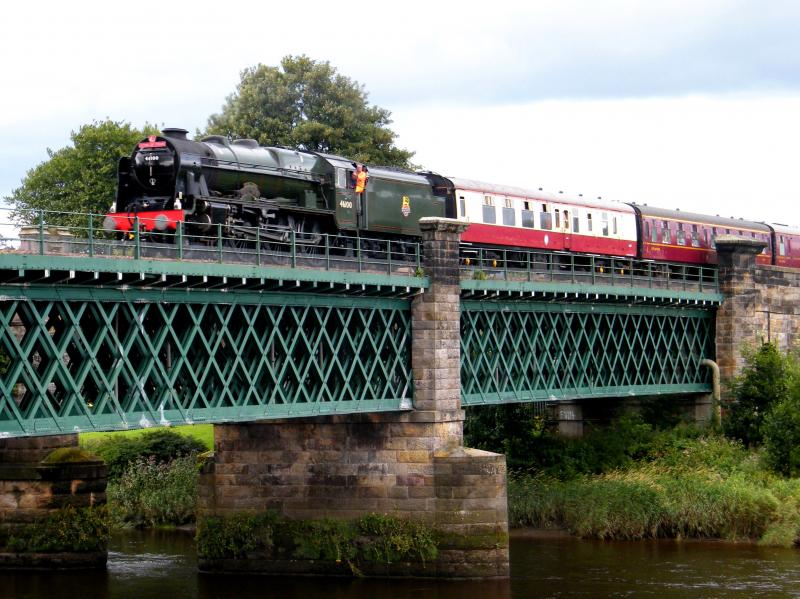 'Royal Scot' @ Stirling - 13 August 2016: Making its second crossing of the River Forth, on an 'Icons of Steam' anti-clockwise Forth Circle excursion, from Edinburgh Photo of 'Royal Scot' @ Stirling - 13 August 2016