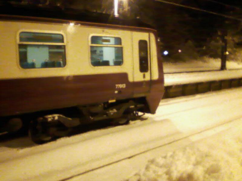 Rather inclement: About six years or so ago when we had a bad winter a 320 standing at Garrowhill heading for Airdrie/ Drumgelloch. Photo of Rather inclement