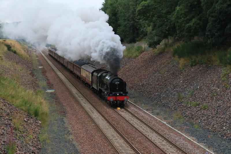 Royal Scot at Tynehead: 46100 on 1Z22 09.46 Edinburgh to Tweedbank approaching the site of Tynehead Station on 28/08/2016 Photo of Royal Scot at Tynehead