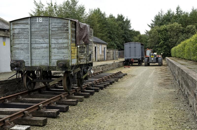 CONVICTS WAGON ARRIVES AT MAUD MUSEUM 1.9.16 (7).jpg: a bit more work and the convicts wagon would be back on rails next to the ex RN ammunition wagon. Photo of CONVICTS WAGON ARRIVES AT MAUD MUSEUM 1.9.16 (7).jpg
