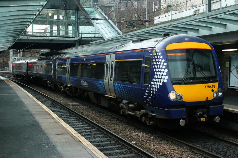 scotrail 170 haymarket train station: scotrail class 170450 about to depart edinburgh haymarket Photo of scotrail 170 haymarket train station