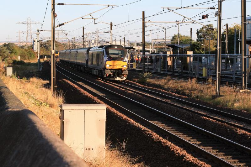Tree Clearance: 68007 on 5L69 passing the recently cleared area next to the ECML opposite Craigentinny Depot on 05/10/2016. A quarter of a mile has been cleared. Photo of Tree Clearance
