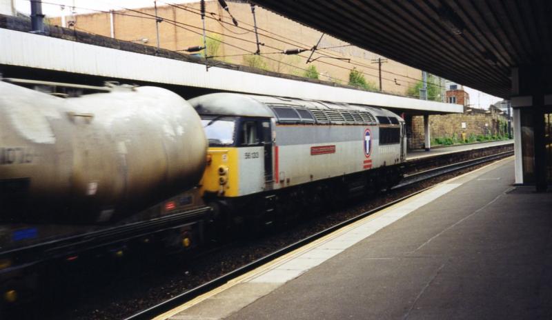 Uddingston bound: 56133 Crewe Locomotive Depot at Haymatket in May 1998 with the Oxwellmains to Viewpark cement. Photo of Uddingston bound