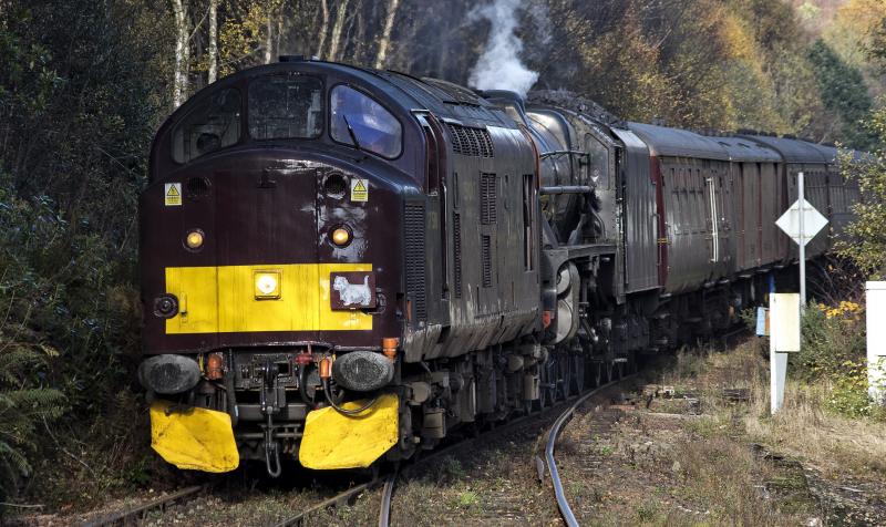 37518 AND 45407 ARRIVE AT ARDLUI 1.11.16.jpg: Photo of 37518 AND 45407 ARRIVE AT ARDLUI 1.11.16.jpg