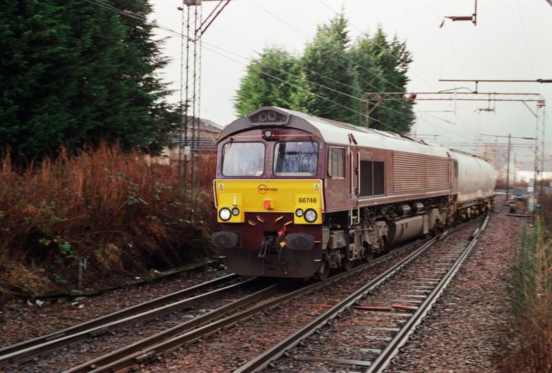 66746 Alcans: On the move from Fort William to North Blyth, passing Westerton at 1330 on 21 December 2016 Photo of 66746 Alcans