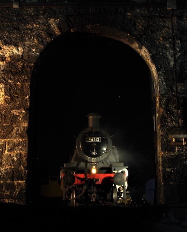 46512 outside Aviemore shed.: Taken during an 'In Search of Steam' night photoshoot at Aviemore shed on 27.11.16. Photo of 46512 outside Aviemore shed.