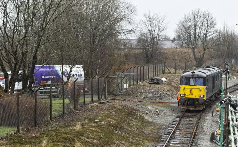 FILL 'ER UP!: class 73's are fuelled at Inverlochy sidings on a daily basis from a road tanker. Photo of FILL 'ER UP!