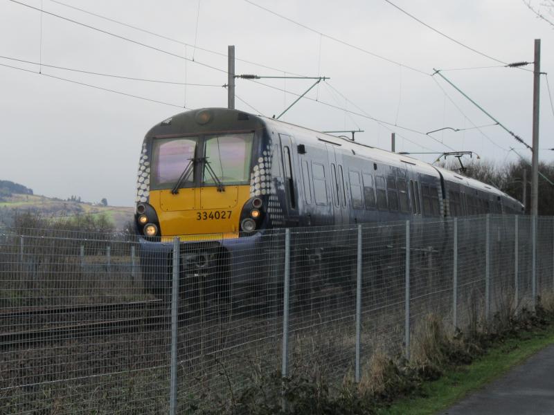 334027 & 334040 at Milton: 334027 and 334040 passes through Milton on Sunday 19th March 2017 while working the 2H88 10:55 Helensburgh Central to Edinburgh Waverley. Photo of 334027 & 334040 at Milton