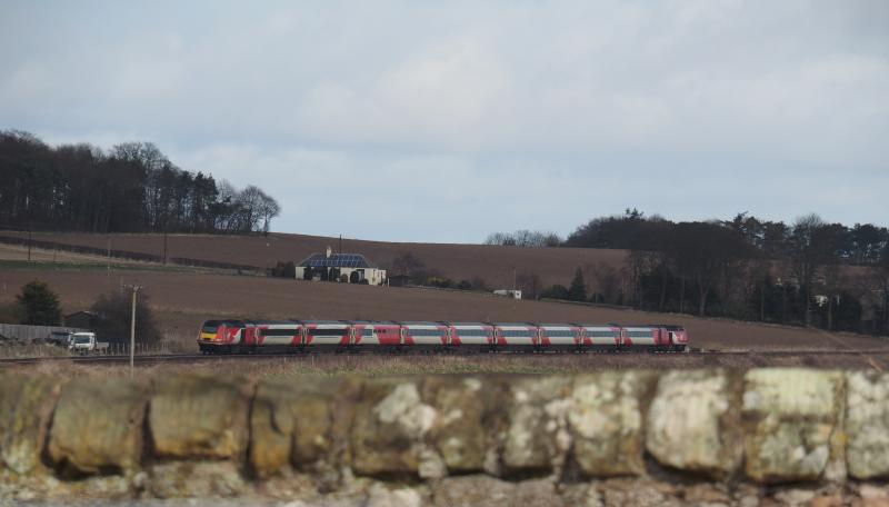 1S03 at Dairsie today: By a lucky coincidence, Iain Smith was at Dairsie as 1S03 passed this morning. Dairsie is only 2 - 3 minutes away from Leuchars and no fire was visible at that point. Photo of 1S03 at Dairsie today