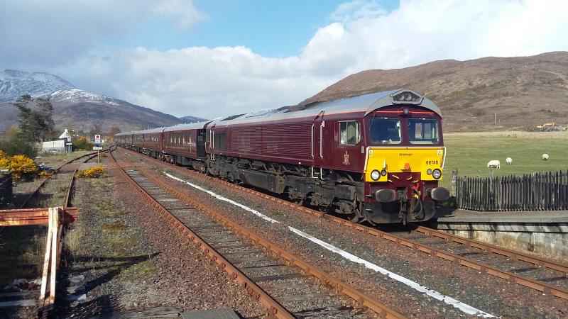 Royal Scotsman - Strathcarron: 1H80 Keith Branch Platform to Kyle 25th April 2017 at Strathcarron station Photo of Royal Scotsman - Strathcarron