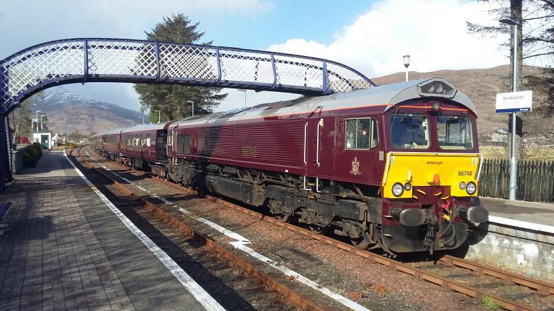 Royal Scotsman - Strathcarron: 1H80 Keith Branch Platform to Kyle 25th April 2017 at Strathcarron station Photo of Royal Scotsman - Strathcarron