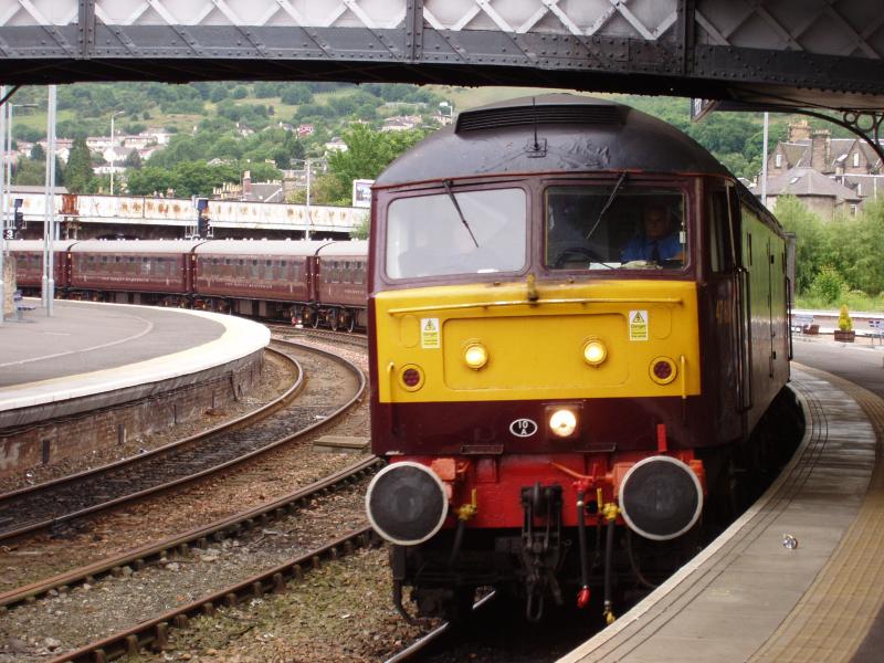 47804: west coast railways class 47804 departs perth on 28 june 2008 leading the royal scotsman. Photo of 47804