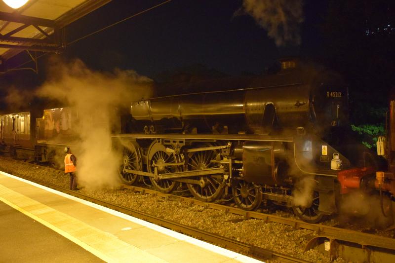 45212 Dumbarton Central 2 May 2017: Atmospheric shot of Black 5 45212 at Dumbarton Central on 2 May 2017. Photo of 45212 Dumbarton Central 2 May 2017