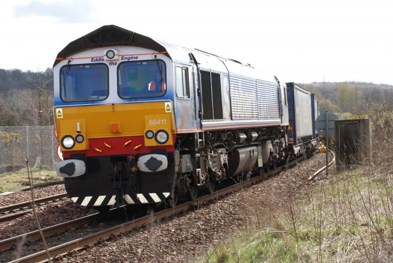 66411 Eddie the Engine: 66411 nears journeys end at Camelon Photo of 66411 Eddie the Engine